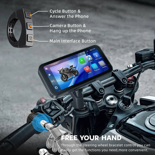 Display Only Model - S3P Lite 6.25 inch Motorcycle Navigation with Carplay 2K HD Screen ONLY with Handlebar Remote