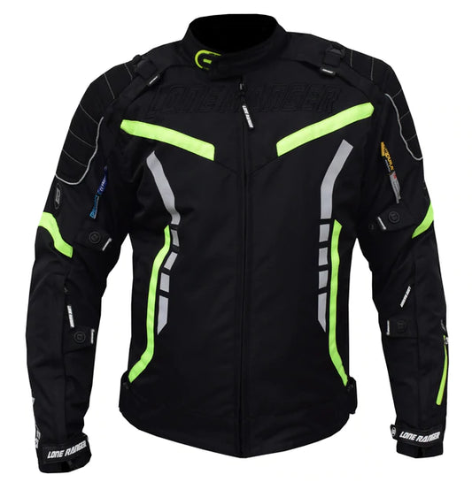 Lone Ranger Adonis Bike Riding Jacket -BLACK AND FLUROENT YELLOW
