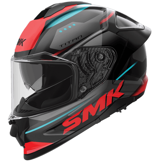 SMK Titan Sporter Gloss White Black Red (GL235) Helmet